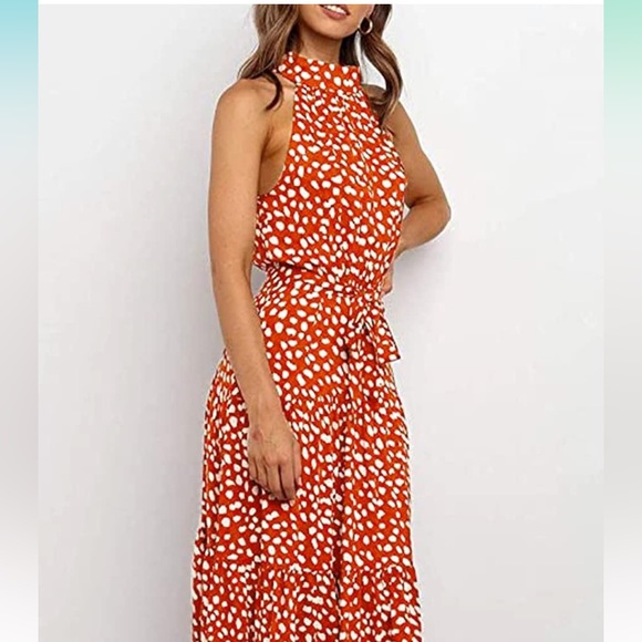 Red and white dress size M - Picture 2 of 3